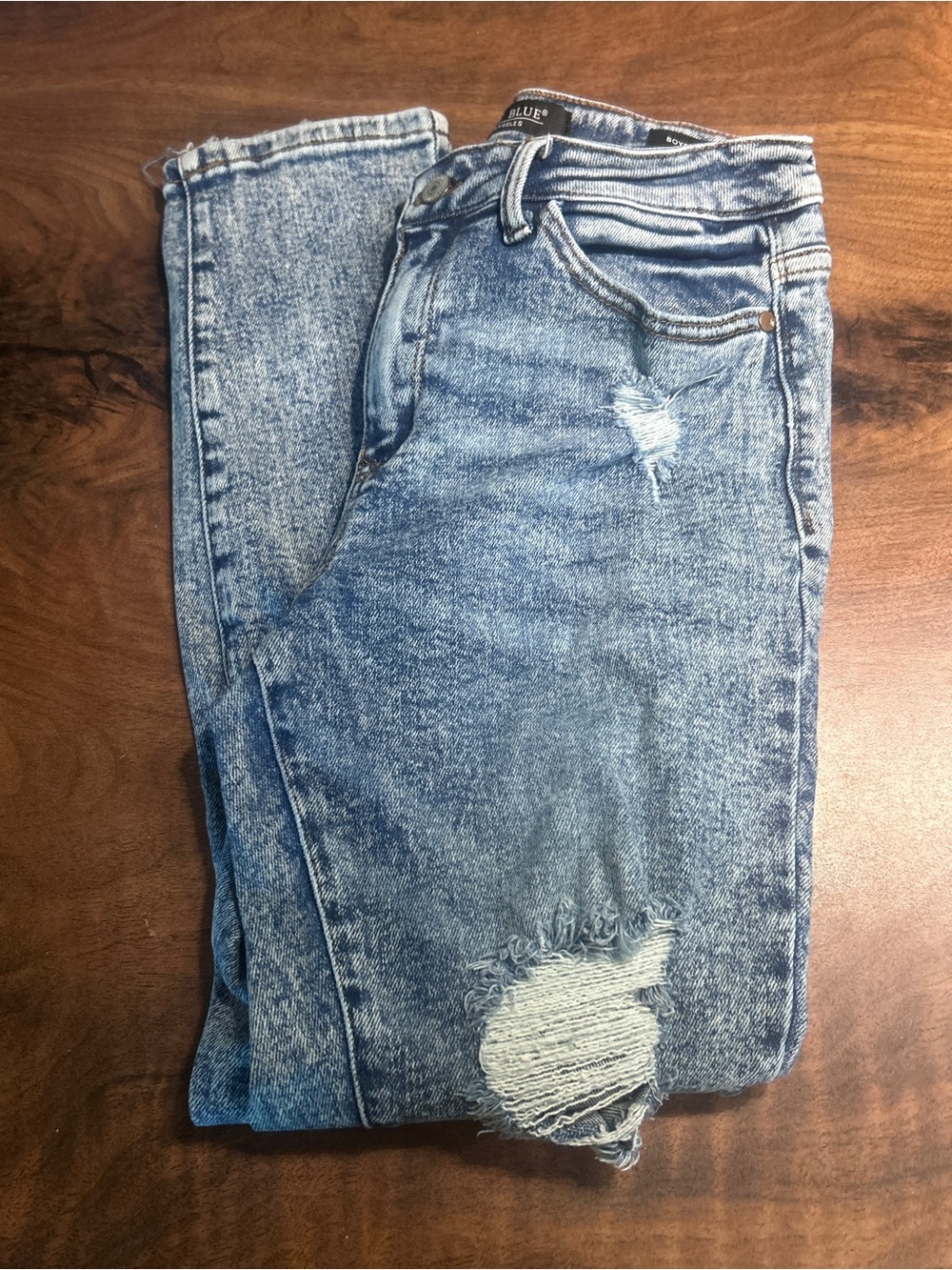 Judy Blue Distressed High Rise Boyfriend Jean